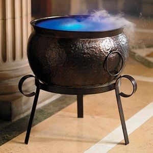 Grandin Road: Metal Cauldron on Stand with colored Mist
